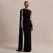 Women's Clothing Women's Sleeveless Long Dress Round Neck Pleated Waist Backless Style Ribbon Cape Evening Gown_ecoleips.com