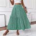 Women's Clothing Fresh Floral Long Skirt Casual Slim Pleated High Waist Skirt_ecoleips.com