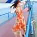 Summer Chiffon Bohemian Women Long Fairy Super Sweet Beach Dress For Seaside Vacation_ecoleips.com