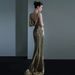 Women's Clothing fishtail evening dress female new temperament sequined annual meeting host sexy backless bride toast dress_ecoleips.com