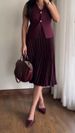 Women's Knitted Vest And Pleated Skirt Set European American Style Commuter Jacket New 2025 in Stock_ecoleips.com
