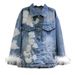 Women’s Clothing Spring New European Fashion Heavy Beaded Sequined Stitching Ostrich Fur Denim Jacket Women's Trend_ecoleips.com