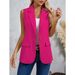 X 78068 Suit - Sleeveless Solid Color Blazer, New European And American Style For Cross-Border Sales_ecoleips.com