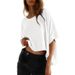 Women's Clothing Women's Clothing Summer Casual Oversized Bat Sleeve Dislocation Twist Short Sleeved T Shirt Female_ecoleips.com