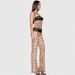 Women's Clothing Leopard print tops mesh see through lace tube top suspender trousers_ecoleips.com