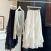 Heavy Industry Lace Louver Skirt Women's Summer 2026 High Waist Drape Irregular Super Fairy Cake Long Dress_ecoleips.com