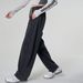 Thickened Denim High-waisted Winter Women's Pants, Distressed Vintage Black, Fleece-lined 800g, Wide-leg Casual_ecoleips.com