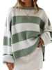 Women's Casual Striped Knit Sweater Long Sleeve Loose Fit Round Neck Top For Autumn Winter Women's Clothing_ecoleips.com