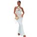 Sexy Floral Crochet Halter Knit Dress for Women Backless Elegant European And American Style Cross Border Heavy Duty Wholesale_ecoleips.com