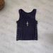 Retro Black Rhinestone Print Cross Vest European American Style Women's Slimming Top Waist Cinching Niche Design_ecoleips.com