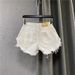 European Style White Denim Shorts For Women, 2026 New Summer Style, Hot Girl Ripped Jeans, Casual And Fashionable Wide Leg A Line Hot Pants_ecoleips.com