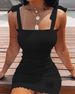 Trendy Solid Strap Short White Dresses Off Shoulder Sexy Skirt Pullover Sheath Mini Summer Beach Female Vest Dress_ecoleips.com