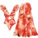 Women's Ruffle Trim One-Piece Swimsuit - Floral Print Vacation Beachwear_ecoleips.com