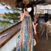 Beach Vacation Floral Strap For Women New French Retro Bohemian Ethnic Style Stunning Mid-Length Dress_ecoleips.com