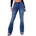 Women's Clothing High Waist Straight Jeans Slim Fit Slim Elastic Flared Pants_ecoleips.com