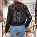 Aria Basics 2025 Autumn Winter New Elegant Women's Jacquard Lace Sheer Zipper Short Jacket Coat_ecoleips.com