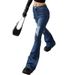 Women's Clothing Spring and Summer Women's Jeans Bell bottom Pants Ripped Slim Fit High Waist Jeans Women_ecoleips.com