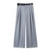 Women's Cargo Pants With Belt - Casual Utility Style Wide Leg Trousers, Multi-Pocket Comfort Fit Pants_ecoleips.com