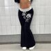 Floral Print Drawstring Flared Pants for Women Stretchy Slim Fitting Sexy Style Trousers Cross Border Hot Selling_ecoleips.com