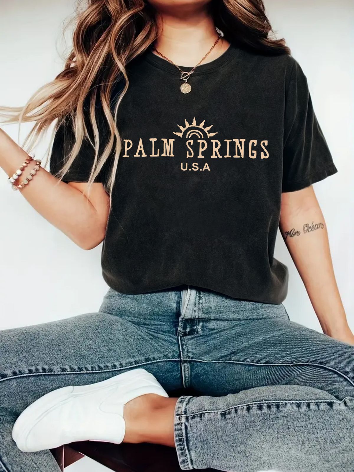Women's Casual Round Neck Short Sleeve T-Shirt Multi-Color American Style Simple Fashionable Sports Top Solid Printed Loose Fit_ecoleips.com
