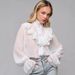 Women's Stand Collar Long Sleeve Chiffon Lace Shirt Bow Detail Spring/Autumn Fashionable Inner Layer Top_ecoleips.com
