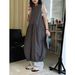 Loufu Spring/Summer New Japanese Sweet-Cool Playful Style Round Neck Sleeveless Bud Loose Youthful Long Dress For Women_ecoleips.com