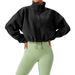 Women's Clothing Outdoor Sherpa Sports Coat For Women With Stand Up Collar Loose Velvet Warm Running Casual Short Coat_ecoleips.com