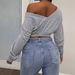 Voya New European And American Sexy V-neck Top T-shirt For Women's Clothing, Casual Sports Fashion Cut Short Hoodie_ecoleips.com