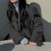 ng2510292 Korean Chic Autumn And Winter New Style High-end Loose Casual Versatile Long-sleeved Thick Solid Color Woolen Blazer For_ecoleips.com