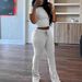 Women's Summer Two Piece Set European American Style round Neck Short Sleeve Top with Trousers_ecoleips.com