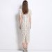 Women's Elegant Beaded Lace Two-Piece Dress - Slim Waist Suspender Outfit With Hollow Detailing (Single-Breasted Design)_ecoleips.com
