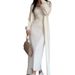 2023 Autumn New European American Cross-Border Solid Color Casual Slim-Fit Knit Sweater And Over-the-Knee Long_ecoleips.com