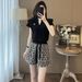 Fashion Women's Two Piece Set Summer Versatile Slimming Youthful Short Sleeved Top And Shorts Outfit For Women_ecoleips.com
