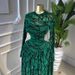 New Arrival Women's Slimming Long Dress round Neck Long Sleeve Printed Fashionable European And American Style_ecoleips.com