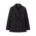 Women's Oversized Blazer Jacket - Classic Notch Lapel Long Sleeve Coat With Pockets, Polyester Casual Work Office Wear (Black/Grey/Khaki, S/M/L)_ecoleips.com