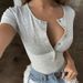 Women's Clothing Spring And Summer Round Neck Short Sleeve Deep V Sexy Slim Hip Button Solid Color Bottoming Jumpsuit_ecoleips.com