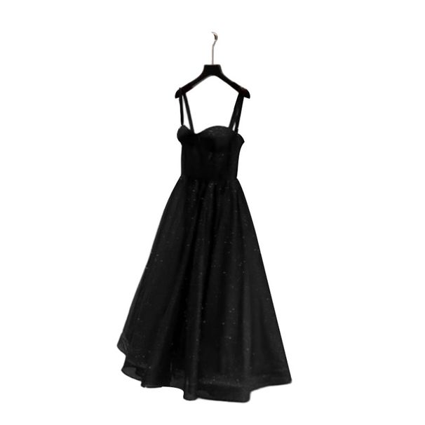 Women's Clothing New Style Suspender Evening Dress, Elegant And Slim, Medium Length Dress, Sequined Mesh, Puffy Skirt, Suitable For Daily Party Wear_ecoleips.com