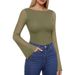 Women's Sexy Black Long Sleeve T-Shirt Mesh Lace Low Cut Style Color Block Top For Autumn Winter_ecoleips.com