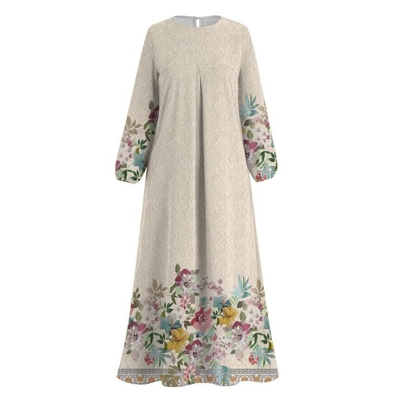 2025 Autumn Fashion Print Dress for Women Polyester Cross Border Trade Suitable for European And American Markets_ecoleips.com