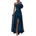 25 Years European And American Oblique Shoulder Dress Party Elegant Printed Long Dress_ecoleips.com