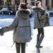 girl Girl Fleece-Lined Thickened Short Jacket With Large Fur Collar Parka For Petite Women Winter 2024 New Cotton Coat_ecoleips.com