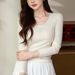 2025 #Superior Choice # Micro Transparent Sexy Lace T-Shirt Women's Long Sleeve 2025 Autumn New Pure Desire Base Shirt_ecoleips.com
