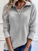 Aria Basics Aria Basics 202 European And American Cross-Border Women's Fashion Autumn Winter New Zipper Pullover Long Sleeve Knitted_ecoleips.com