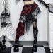 Women's Bodycon Skirt CF24300 Autumn 2024 European American Style Sexy Slim Fit Irregular Plaid Midi Skirt for Ladies_ecoleips.com