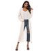 Women's European American Style Long Thin Cardigan Sweater With Large Pockets Wool Material Multi-Color Slit Design A8019_ecoleips.com
