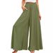 Suitable For All Seasons 2025 Spring Summer New Women's Wide Leg Pants Elastic Waistband High Waist Long Skirt_ecoleips.com
