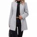 Women's Casual Long Sleeve Notched Collar Button Coat – Solid Color Wool Blend Trench Coat For Elegant & Urban Style_ecoleips.com