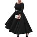 Women's Clothing Solid Color Big Swing Skirt Temperament Evening Dress_ecoleips.com