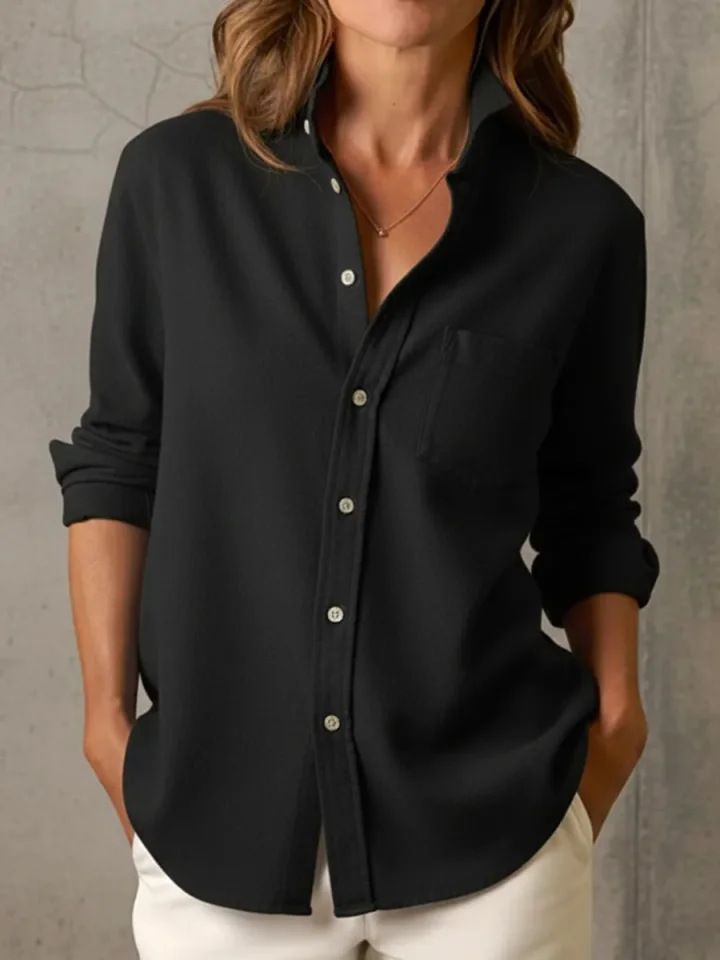 Spring/Summer 2026 Women's Lapel Loose Shirt Top For Commuting_ecoleips.com