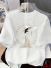 Elegant And Light Luxury Style Outfit Women's Printed T-shirt Light Luxury Gorgeous Daily Spring/summer Casual Short Sleeve Top_ecoleips.com